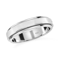 Platinum Over Sterling Silver Spinner Band Ring (Size 10.0) (4.40 g)