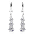 One Time Only Moissanite Lever Back Earrings in Platinum Over Sterling Silver 1.55 ctw - Sticky add to cart bar