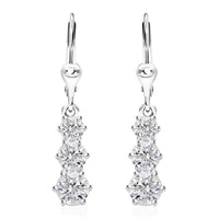 One Time Only Moissanite Lever Back Earrings in Platinum Over Sterling Silver 1.55 ctw