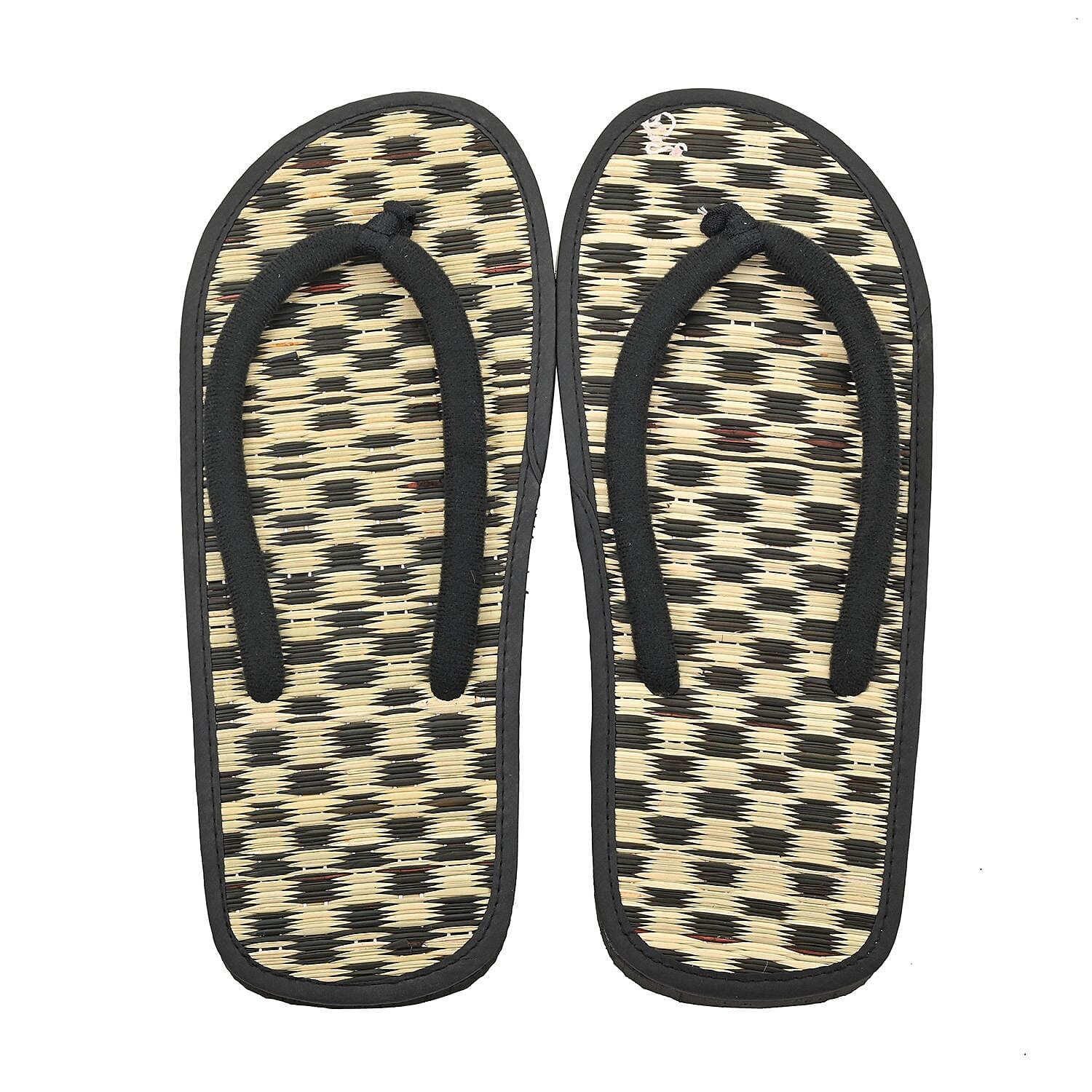 Checked Seegrass Slipper with Fabric Strap 7-7.5