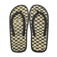 Checked Seegrass Slipper with Fabric Strap 7-7.5