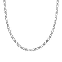 Italian Sterling Silver Figaro Bombe Pyramid Necklace 22 Inches 36.10 Grams