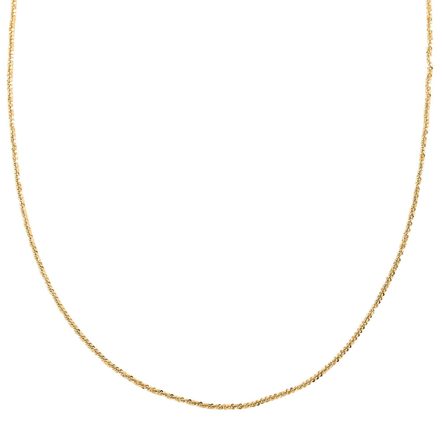 Italian 14K Yellow Gold Over Sterling Silver Margherita Chain Necklace 24 Inches 3.65 GRams