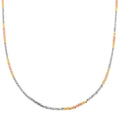 Italian 14K Yellow, Rose Gold Over and Sterling Silver Sparkle Margarita Chain Necklace 20-22 Inches 11.25 Grams - Sticky add to cart bar