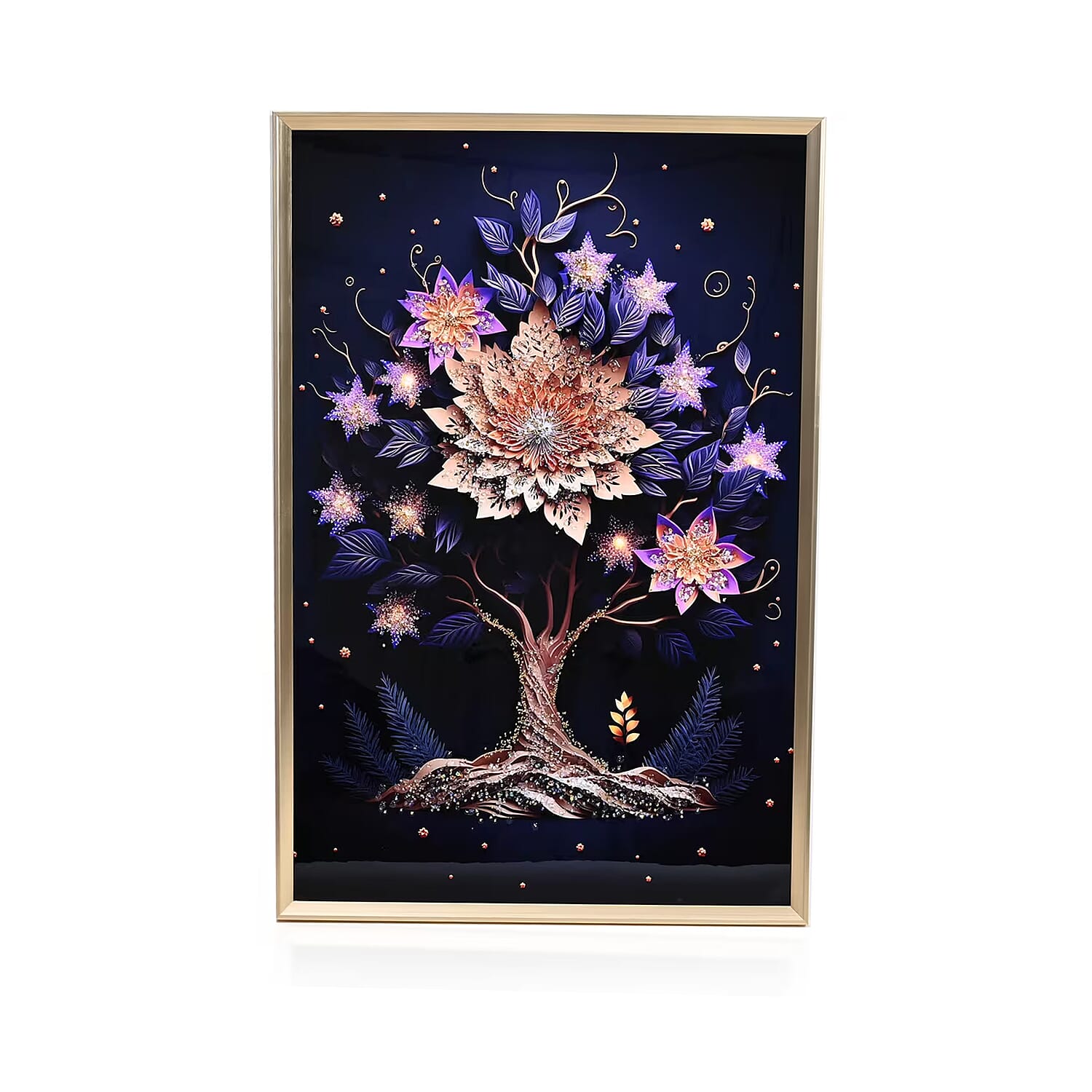 Flower Tree Crystal Painting With Frame (35.43"x23.62")