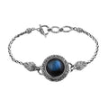 Bali Legacy Malagasy Labradorite Eagle with Padian Chain Bracelet in Sterling Silver (6.50 In) 14.85 ctw - Sticky add to cart bar