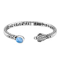 Bali Legacy Larimar Turtle Cuff Bracelet in Sterling Silver (7.25 In) 3.20 ctw - Sticky add to cart bar