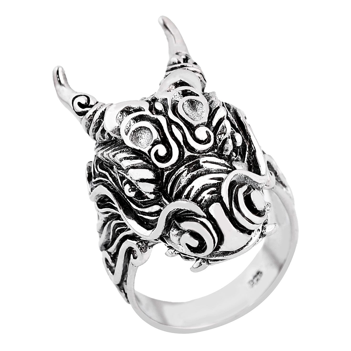 Bali Legacy Sterling Silver Dragon Ring (Size 8.0) (11.50 g)