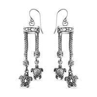 Bali Legacy Sterling Silver Turtle Earrings (8 g)