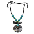 Buffalo Horn Necklace with Wooden Beads (Adjustable) - Sticky add to cart bar