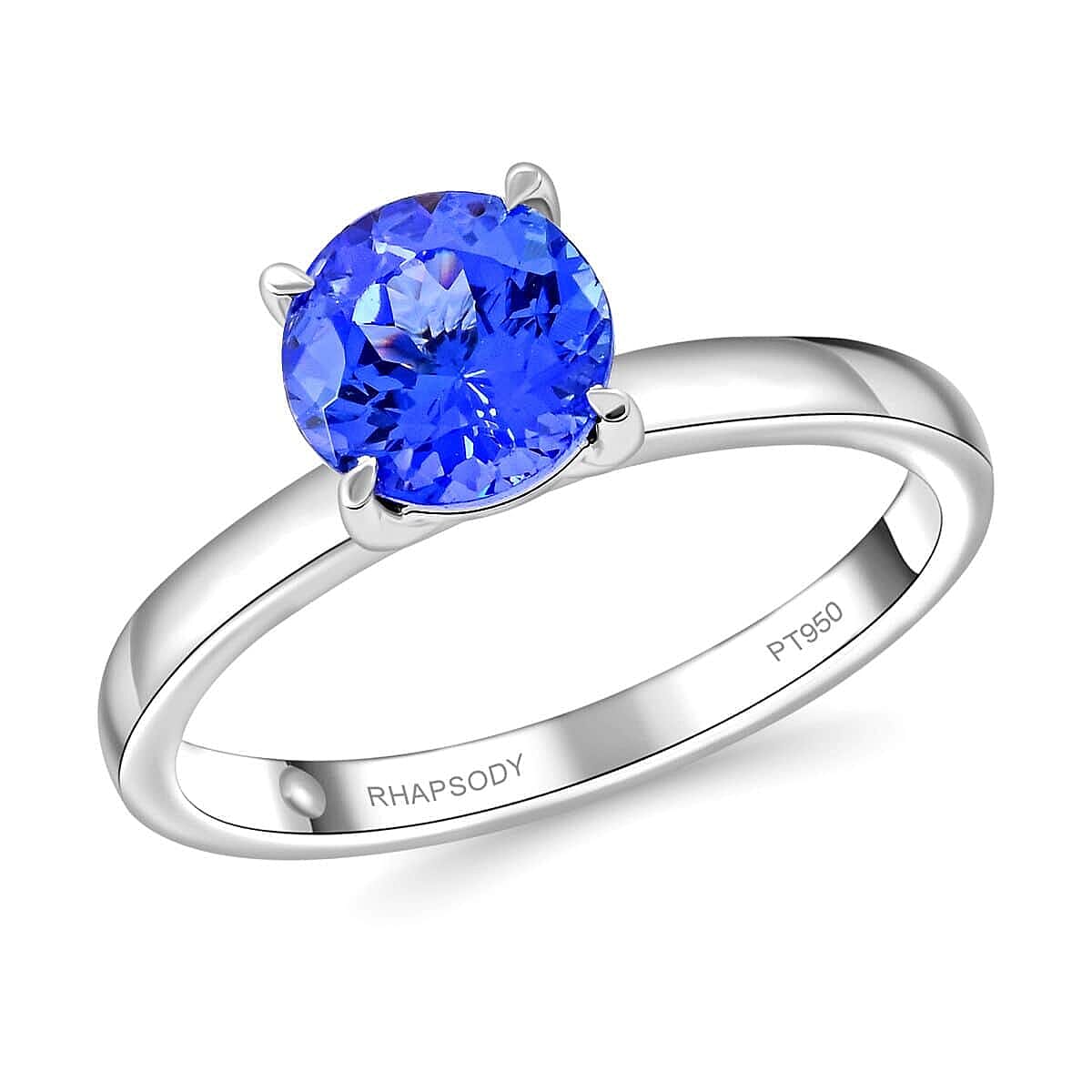 Certified & Appraised Rhapsody 950 Platinum AAAA Tanzanite and E-F VS Diamond Ring (Size 10.0) 4.85 Grams 1.45 ctw