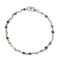 Multi Gemstone 6.00 ctw Bracelet in Rhodium Over Sterling Silver (7.50 In) - Sticky add to cart bar