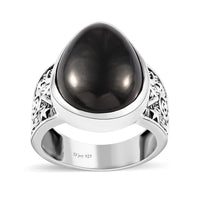 Artisan Crafted Elite Shungite Solitaire Ring in Sterling Silver (Size 10.0) 7.25 ctw