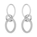 Italian Sterling Silver Triple Tear Drop Interlocked Drop Statement Earrings (12.40 g) - Sticky add to cart bar
