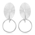 Italian Sterling Silver Multi Circle Textured Medallion Interlocked Drop Statement Earrings (8.10 g) - Sticky add to cart bar