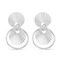 Italian Sterling Silver Multi Circle Double Textured Medallion Interlocked Drop Statement Earrings (8.60 g) - Sticky add to cart bar