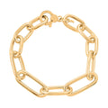 Italian 14K YG Over Sterling Silver Paper Clip Bold Statement Bracelet (8.50 In) (20.50 g) - Sticky add to cart bar