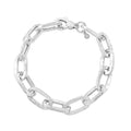 Italian Sterling Silver Paper Clip Bold Statement Bracelet (8.50 In) (14.40 g) - Sticky add to cart bar