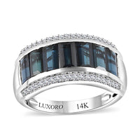 Luxoro 14K White Gold AAA Monte Belo Indicolite, Diamond (G-H, I2) (0.20 cts) Ring (Size 7.0) (4.15 g) 3.00 ctw