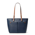 Michael Kors Navy Vegan Leather Jet Set Medium Pocket Tote Bag (14.5"x6.75"x10.25") (Ships in 8-10 Business Days) - Sticky add to cart bar