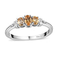 Premium Imperial Topaz, Diamond Ring in Platinum Over Sterling Silver (Size 10.0) 0.66 ctw - Sticky add to cart bar