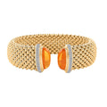 Italian Brazilian Citrine and Simulated Diamond Bangle Bracelet in 14K Yellow Gold Over Sterling Silver (6.50 In) 5.90 ctw - Sticky add to cart bar