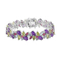 African Amethyst, Multi Gemstone Bracelet in Platinum Over Sterling Silver (7.25 In) 32.80 ctw - Sticky add to cart bar