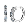 Santa Maria Aquamarine and Moissanite Hoop Earrings in Platinum Over Sterling Silver 1.10 ctw - Sticky add to cart bar