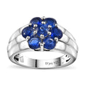 Kashmir Kyanite Floral Ring in Platinum Over Sterling Silver 1.65 ctw - Sticky add to cart bar