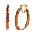 Jalisco Fire Opal Inside Out Hoop Earrings in Vermeil Yellow Gold Over Sterling Silver 2.75 ctw - Sticky add to cart bar