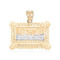Made in America 10K Yellow and White Gold Last Supper Pendant 2.70 Grams - Sticky add to cart bar