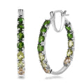 Multi Gemstone Inside Out Hoop Earrings in Platinum Over Sterling Silver 4.35 ctw - Sticky add to cart bar