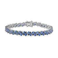 Kashmir Kyanite and Chrome Diopside Bracelet in Platinum Over Sterling Silver (7.25 In) 17.20 ctw