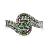 Green Diamond (IR) Ring in Vermeil YG Over Sterling Silver (Size 10.0) 1.00 ctw