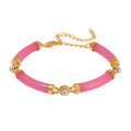 Pink Jade, White Shell Pearl Bracelet in 14K YG Over Sterling Silver (5.75-8.25In) 32.75 ctw - Sticky add to cart bar