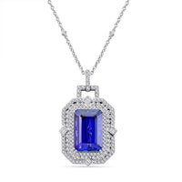 Chairman Vault Collection Certified & Appraised Rhapsody 950 Platinum AAAA Tanzanite and E-F VS Diamond Necklace 18 Inches 20.45 Grams 20.05 ctw