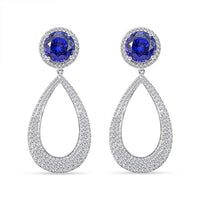 Chairman Vault Collection Certified & Appraised Rhapsody 950 Platinum AAAA Tanzanite and E-F VS Diamond Earrings 24.30 Grams 18.65 ctw
