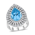 Chairman Vault Collection Certified & Appraised Rhapsody 950 Platinum AAAA Santa Maria Aquamarine and Diamond E-F VS Ring (Size 7.0) 14.62 Grams 7.00 ctw - Sticky add to cart bar