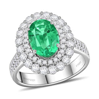 Chairman Vault Collection Certified & Appraised Rhapsody 950 Platinum AAAA Ethiopian Emerald, Diamond (E-F, VS) (1.36 cts) Ring (Size 7.0) (10.35 g) 3.75 ctw