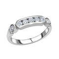 Moissanite Ring in Platinum Over Sterling Silver (Size 7) 0.50 ctw - Sticky add to cart bar