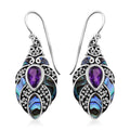 Bali Legacy Abalone Shell, African Amethyst Earrings in Sterling Silver 1.60 ctw - Sticky add to cart bar