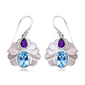 Bali Legacy White Shell Pearl, African Amethyst and Sky Blue Topaz 7.50 ctw Earrings in Sterling Silver - Sticky add to cart bar