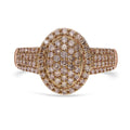 Natural Champagne Diamond Cluster Ring in Vermeil Rose Gold Over Sterling Silver 1.00 ctw - Sticky add to cart bar
