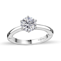 Moissanite Ring in Platinum Over Sterling Silver 1.00 ctw
