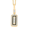 Clarte Black Tie Collection Moissanite and Black Enameled Pendant Necklace 18 Inches in Vermeil Yellow Gold Over Sterling Silver 0.40 ctw - Sticky add to cart bar