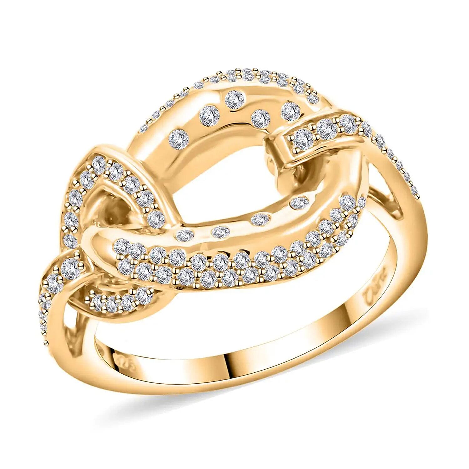 Clarte Harmony Collection Moissanite Ring in Vermeil YG Over Sterling Silver (Size 10.0) 0.35 ctw