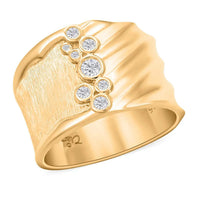Clarte Kaleidoscope Collection Moissanite Ring in Vermeil Yellow Gold Over Sterling Silver (Size 10.0) 0.20 ctw