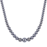 Terahertz 182.50 ctw Beaded Graduated Necklace in Rhodium Over Sterling Silver with Magnetic Lock 20 Inches