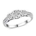 Lab Grown Diamond (F-G, VS) Ring in Platinum Over Sterling Silver (Size 8.0) 1.50 ctw - Sticky add to cart bar