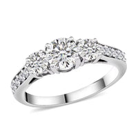 Lab Grown Diamond (F-G, VS) Ring in Platinum Over Sterling Silver (Size 8.0) 1.50 ctw